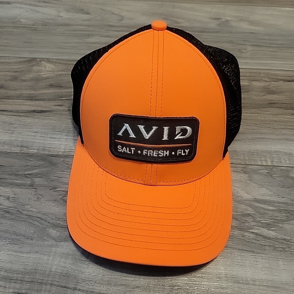 AVID Hat Salt Fresh Fly Adult Ajustable Snapback Orange Black Outdoor Fishing‎